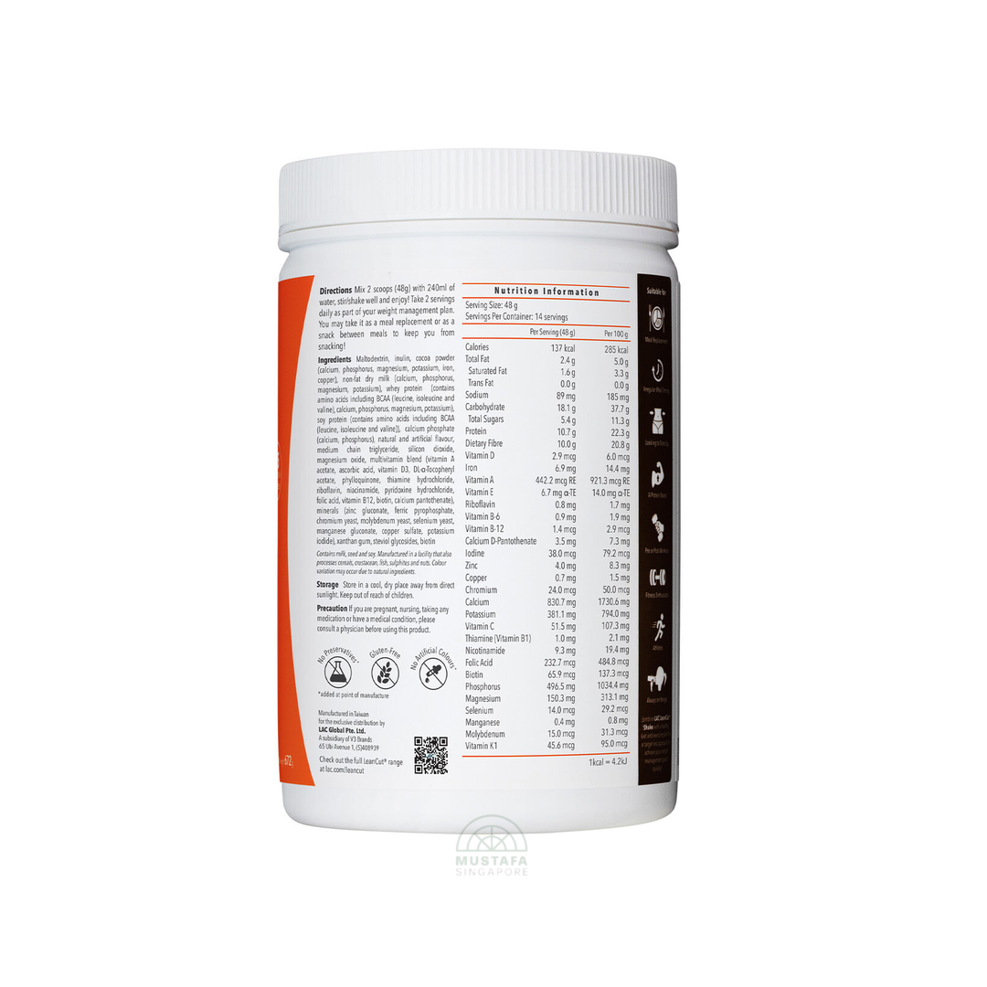 LAC LeanCut Shake Weight Management Rich Dark Chocolate 14 Servings
