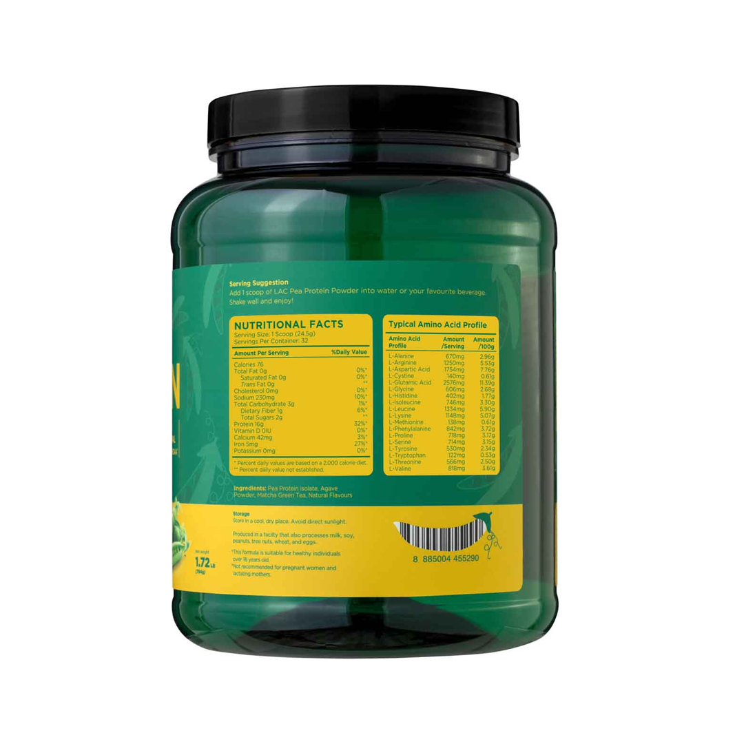 LAC Pea Protein Plant Protein Matcha 784g x 32 Servings