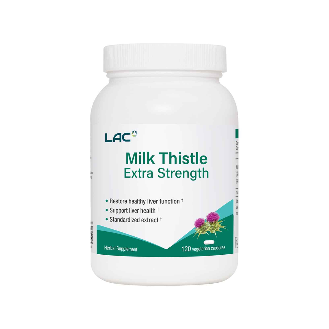 LAC Milk Thistle Liver Support Extra Strength 120 Capsules