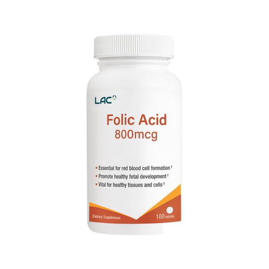 LAC Folic Acid Prenatal Support 800mcg x 100 Tablets