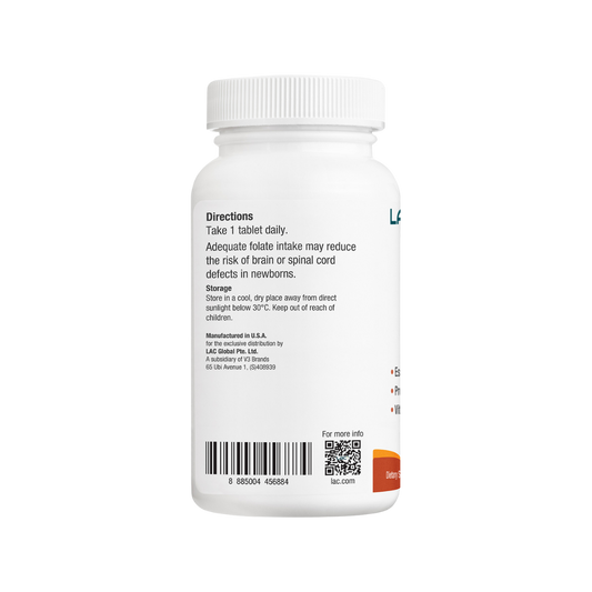 LAC Folic Acid Prenatal Support 800mcg x 100 Tablets
