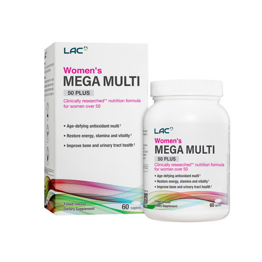 LAC Women's Mega Multivitamin 50 Plus Daily Support 60 Capsules