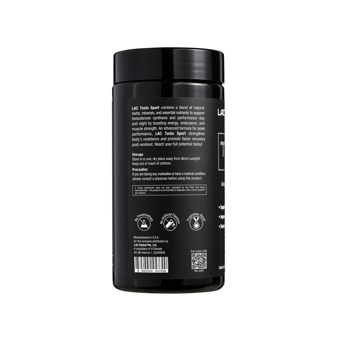 LAC Testo Sport Testosterone Support 120 Capsules