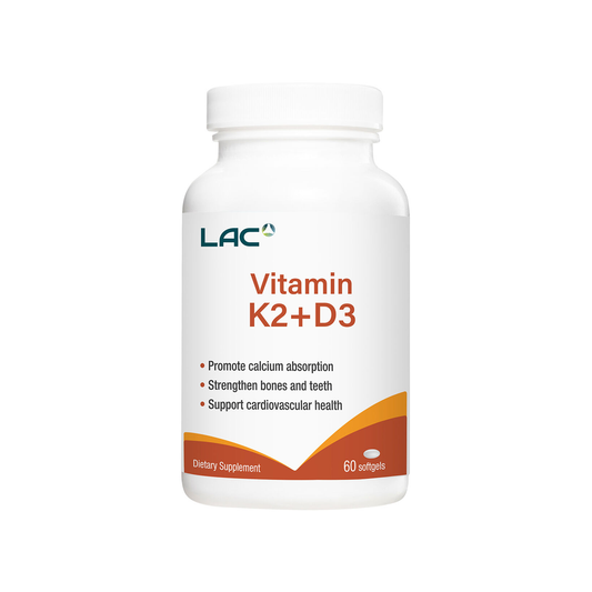 LAC Vitamin K2 Plus Vitamin D3 Bone Health Support 60 Capsules