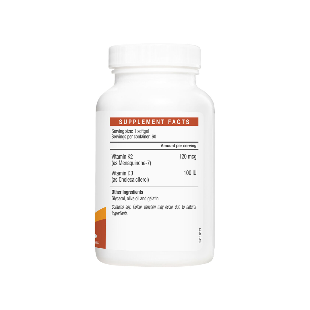 LAC Vitamin K2 Plus Vitamin D3 Bone Health Support 60 Capsules