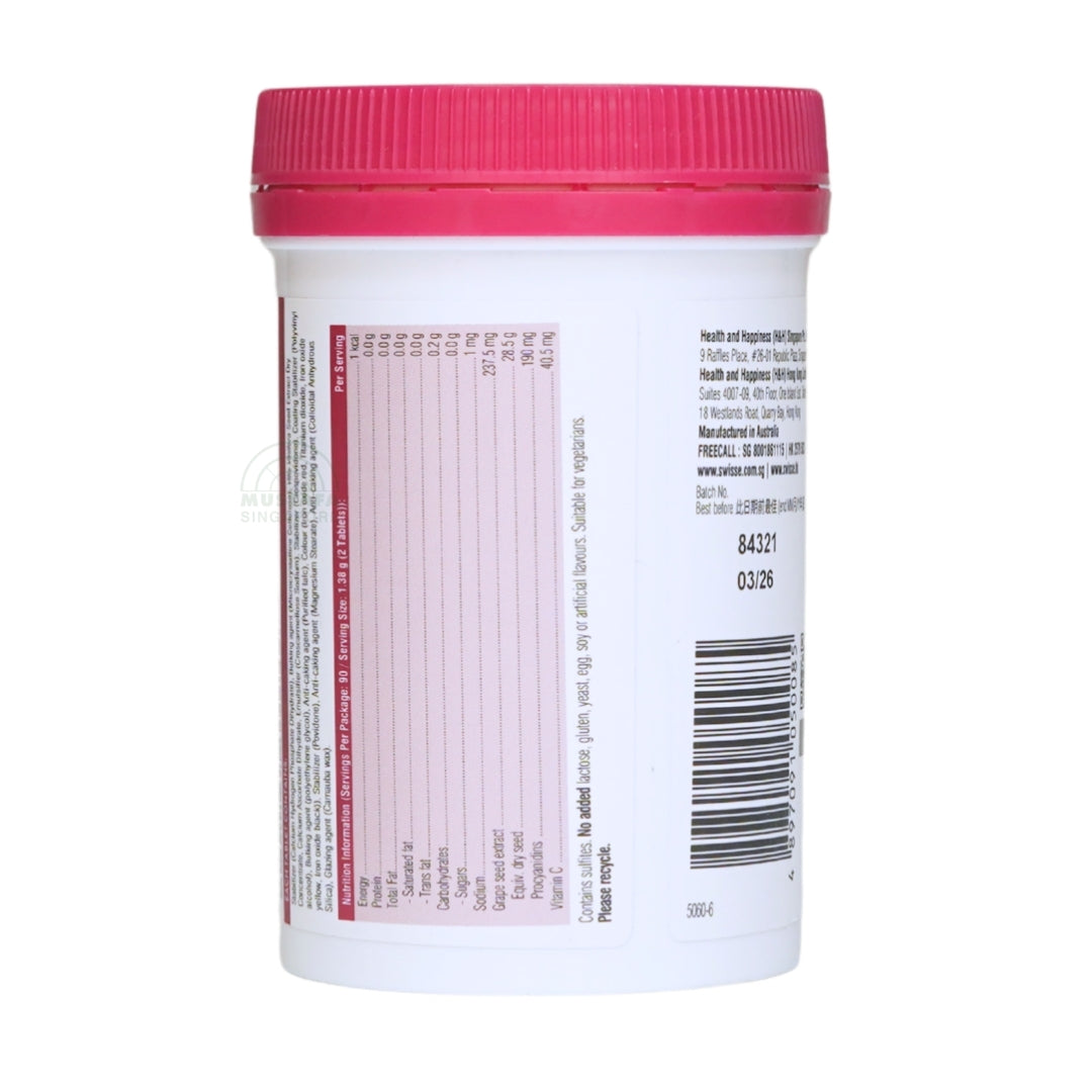 Swisse Beauty Grape Seed (Support collegen, skin health & antioxidant activity) 180s