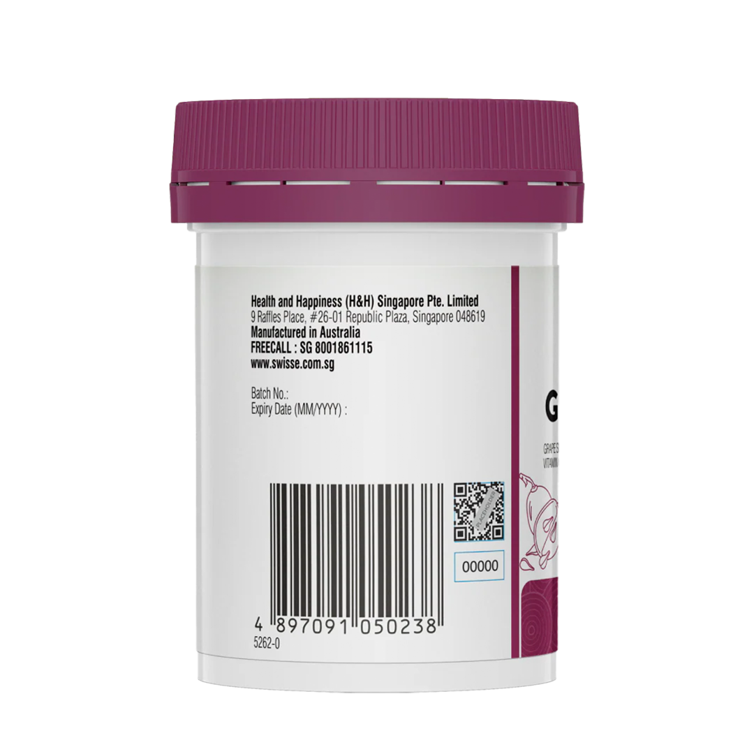 Swisse Beauty Grape Seed (Support collegen, skin health & antioxidant activity) 60s