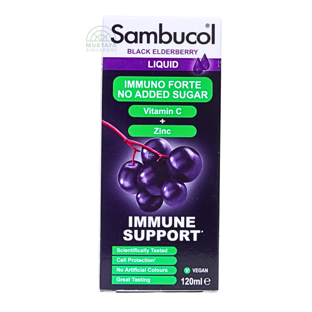 Sambucol Black Elderberry Immuno Forte Sugar Free (Vegan Liquid) 120ml