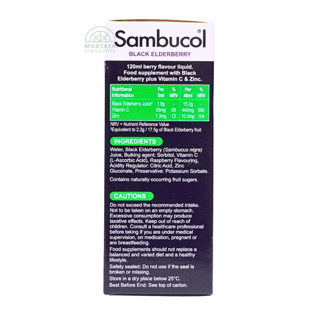 Sambucol Black Elderberry Immuno Forte Sugar Free (Vegan Liquid) 120ml