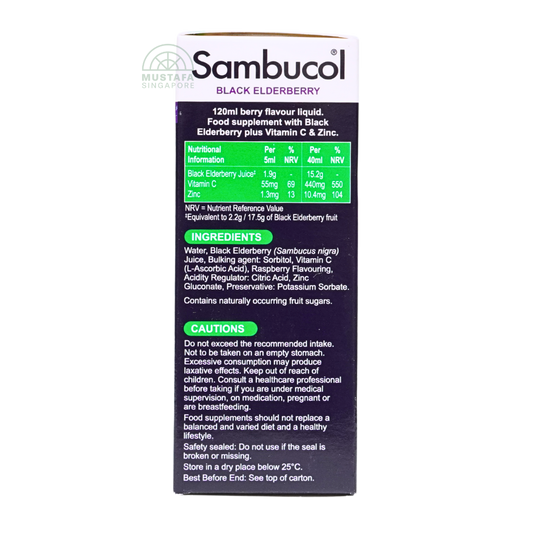 Sambucol Black Elderberry Immuno Forte Sugar Free (Vegan Liquid) 120ml