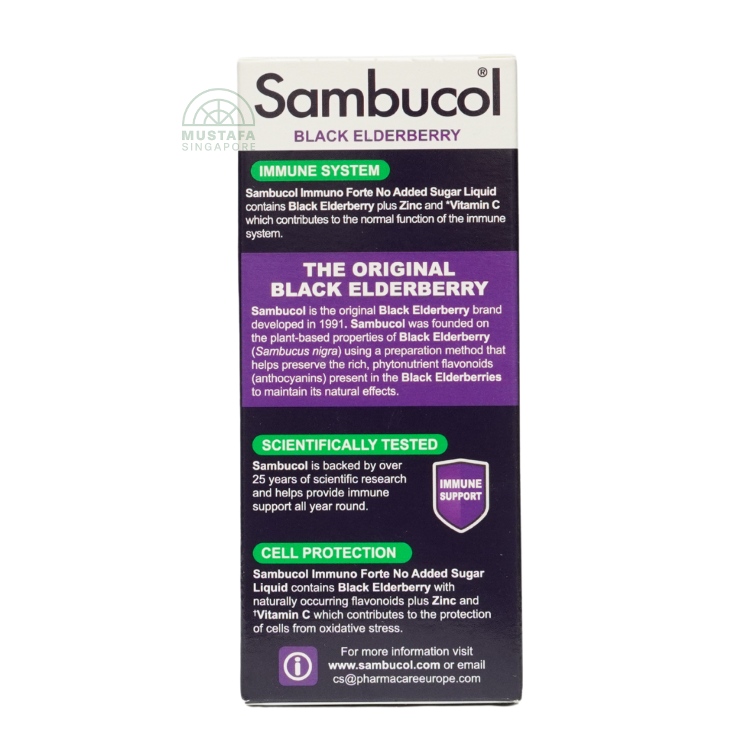 Sambucol Black Elderberry Immuno Forte Sugar Free (Vegan Liquid) 120ml