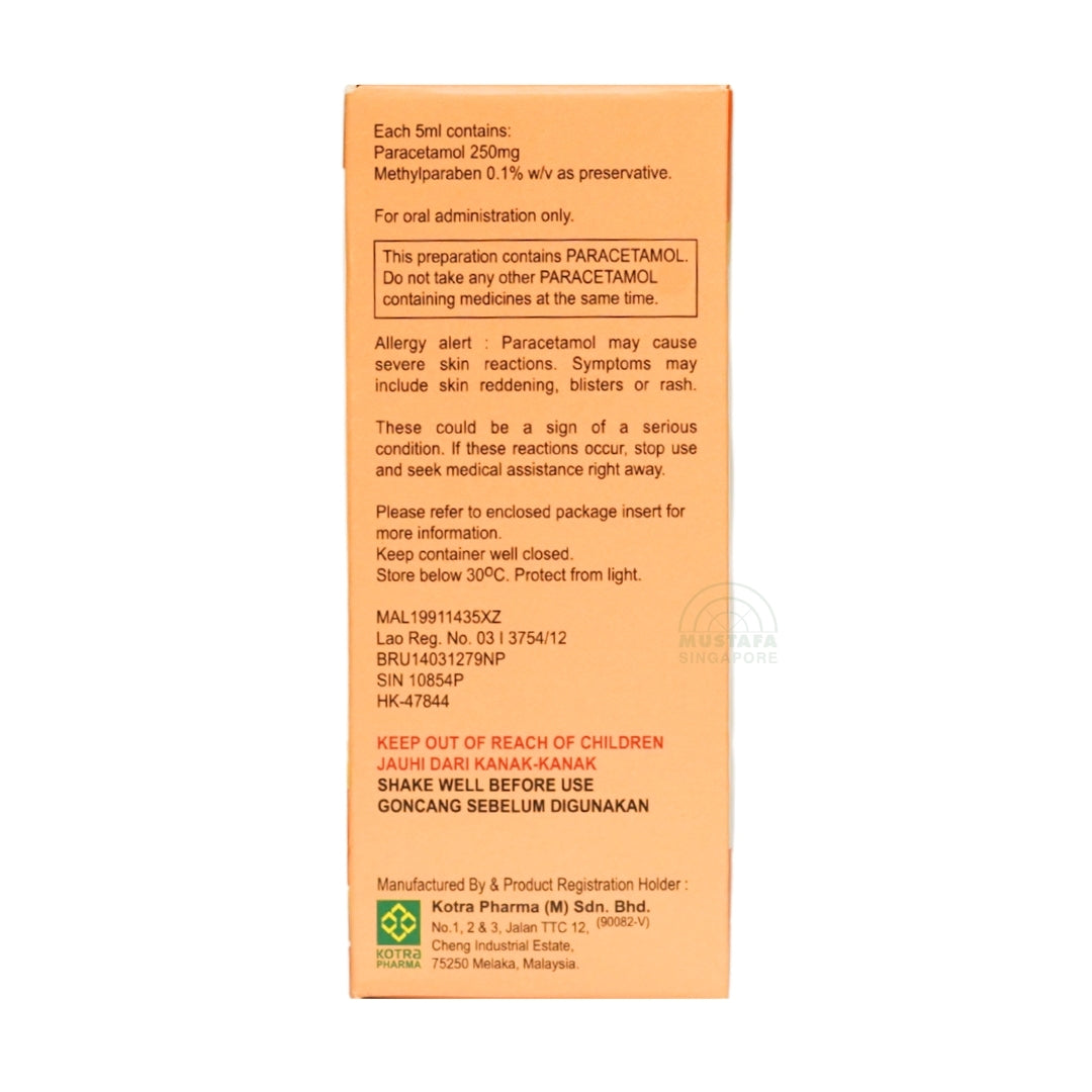 Axcel Paracetamol-250 Suspension Orange Flavour 100ml