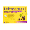 Leftose Max Blackcurrant Lozenges Vitamin C and Zinc Lyzomax 16 Lozenges 120mg