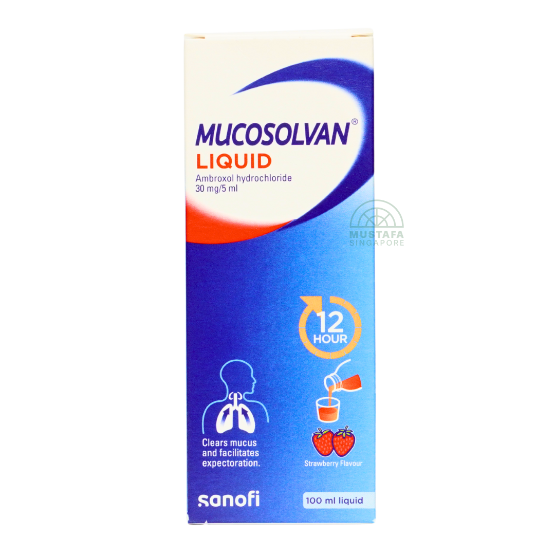 Mucosolvan Liquid Strawberry Flavour Ambroxol Hydrochloride 100ml