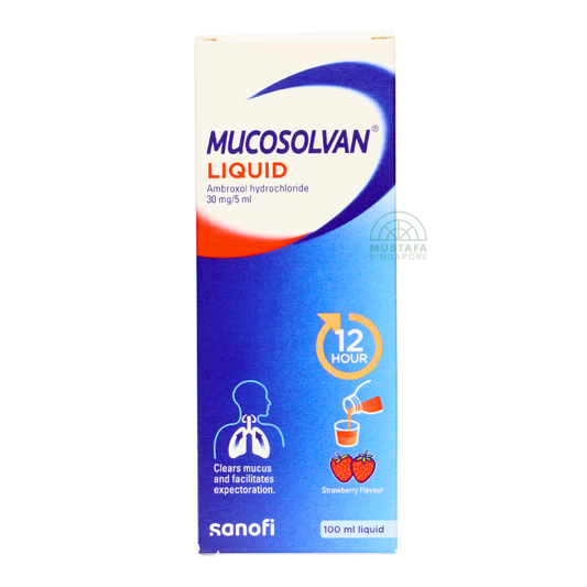 Mucosolvan Liquid Strawberry Flavour Ambroxol Hydrochloride 100ml
