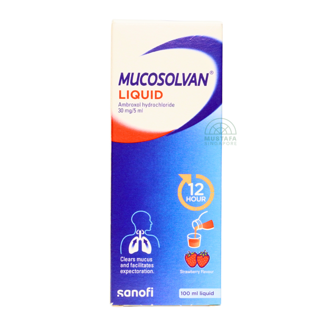 Mucosolvan Liquid Strawberry Flavour Ambroxol Hydrochloride 100ml