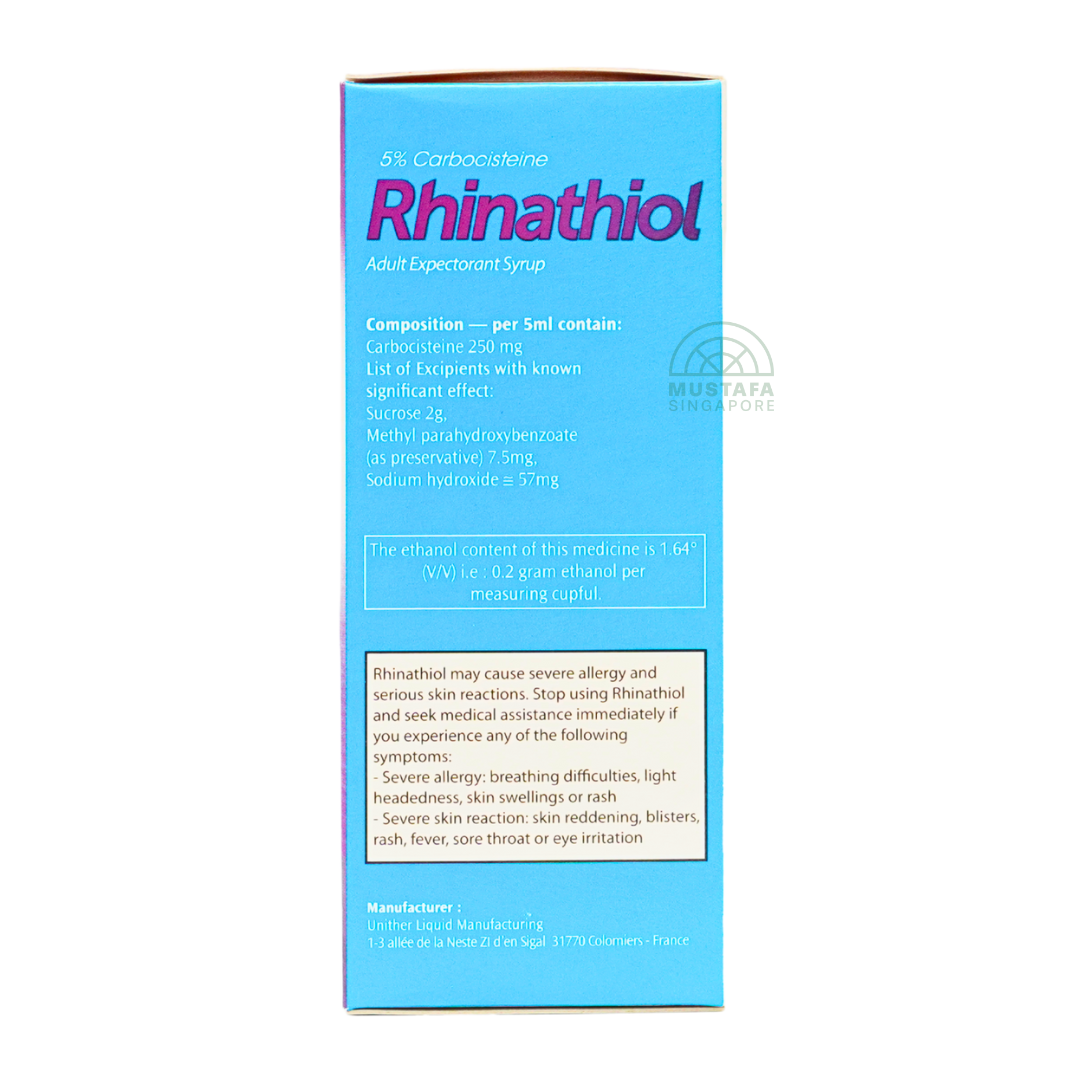 Rhinathiol Non Drowsy Cough Formula Adult Expectorant Syrup 125ml