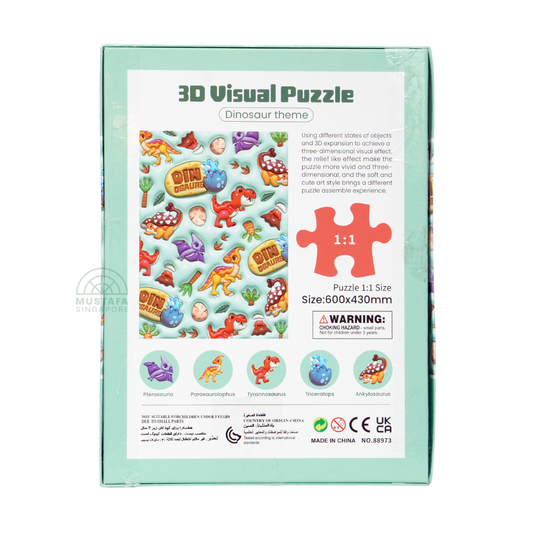 PlayfulMario 3D Visual Puzzle Dinosaur Theme 120 Pieces