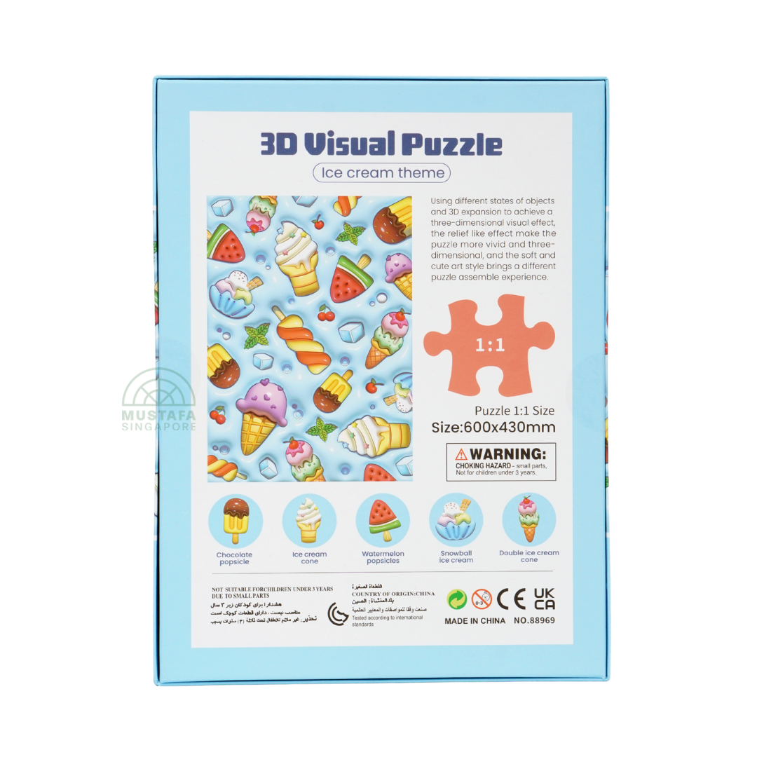 PlayfulMario 3D Visual Puzzle Ice Cream Theme 120 Pieces