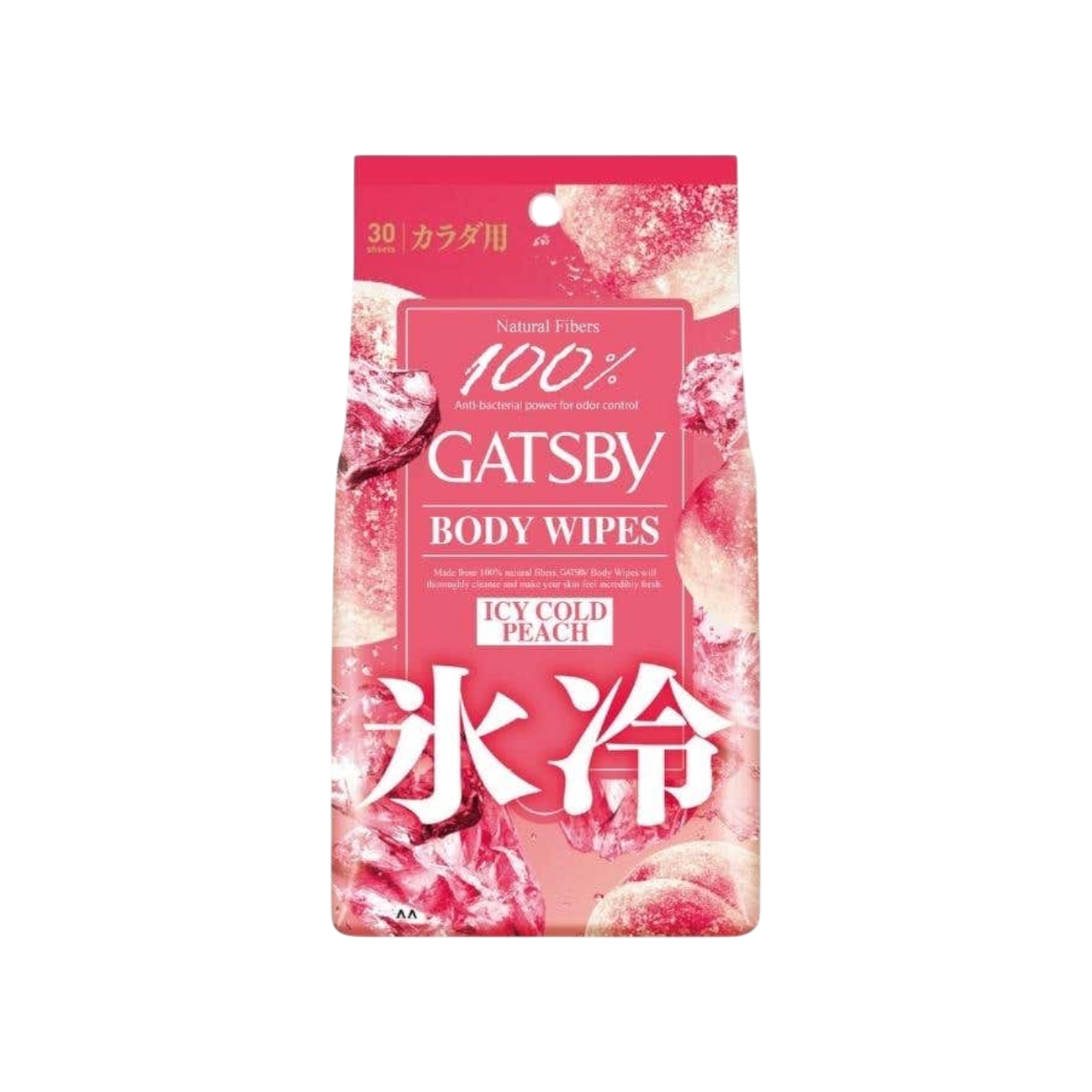 Gatsby Ice-Type Deodorant Body Wipes Freeze Peach 30s