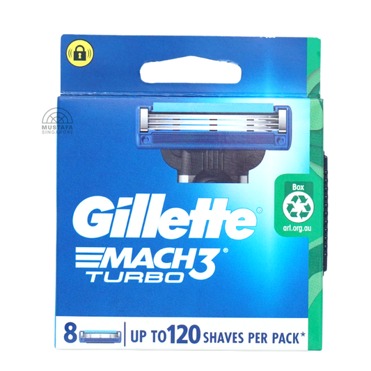 Gillette Mach 3 Turbo 3D (Razor Blade Refill 8s)