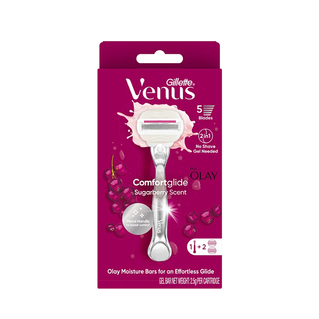 Gillette Venus Comfortglide Sugarberry Razor 2up
