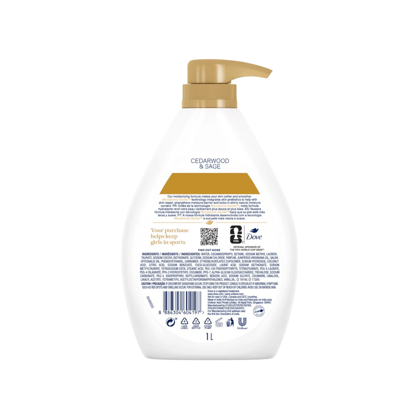 Dove FIFA Cedarwood & Sage Body Wash 1L