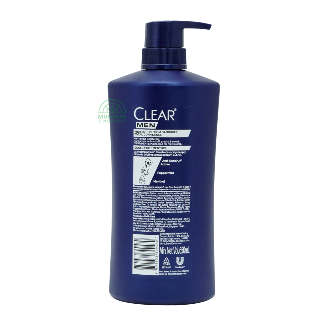 Clear Men Shampoo Cool Sport Menthol 650ml