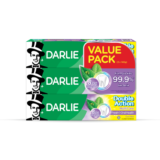 Darlie Double Action Multi Care Toothpaste Value Pack 3s X 140g