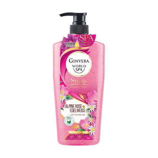 Ginvera World Spa Swiss Shower Scrub Alpine Rose & Edelweiss 750ml
