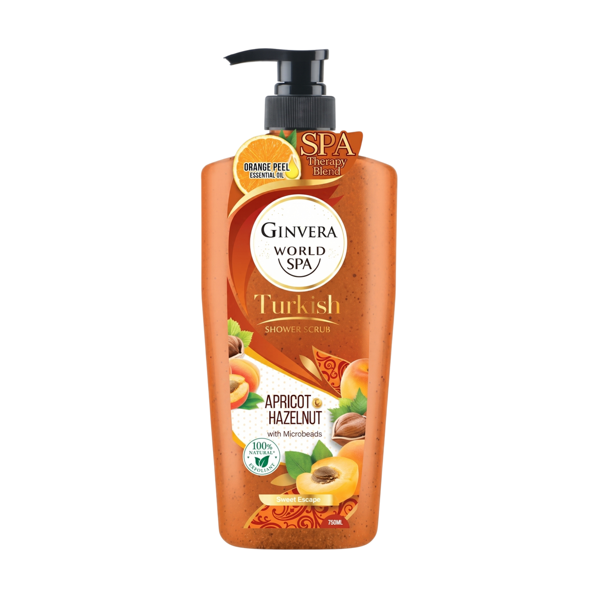 Ginvera World Spa Turkish Apricot & Hazelnut Shower Scrub 750ml