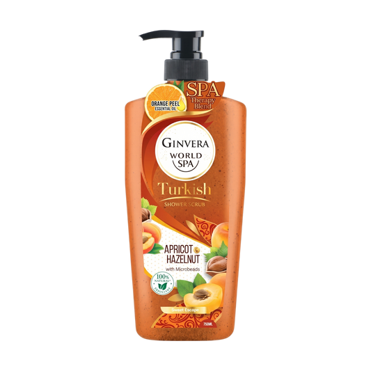 Ginvera World Spa Turkish Apricot & Hazelnut Shower Scrub 750ml
