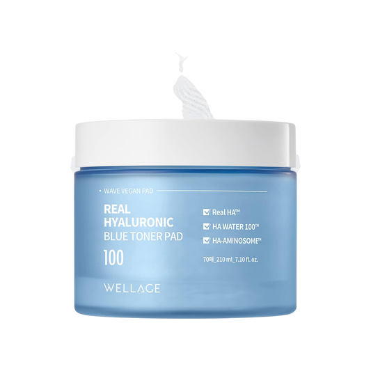Wellage Real Hyaluronic Blue 100 Toner Pad 70s