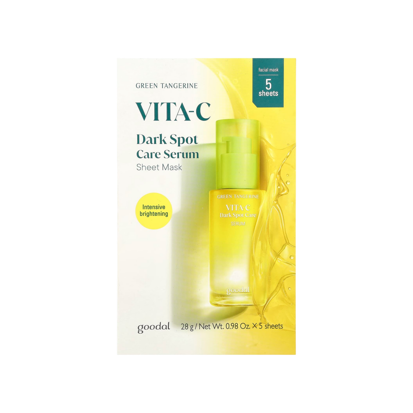Goodal Green Tangerine Vita C Dark Spot Care Serum Sheet Mask 5s