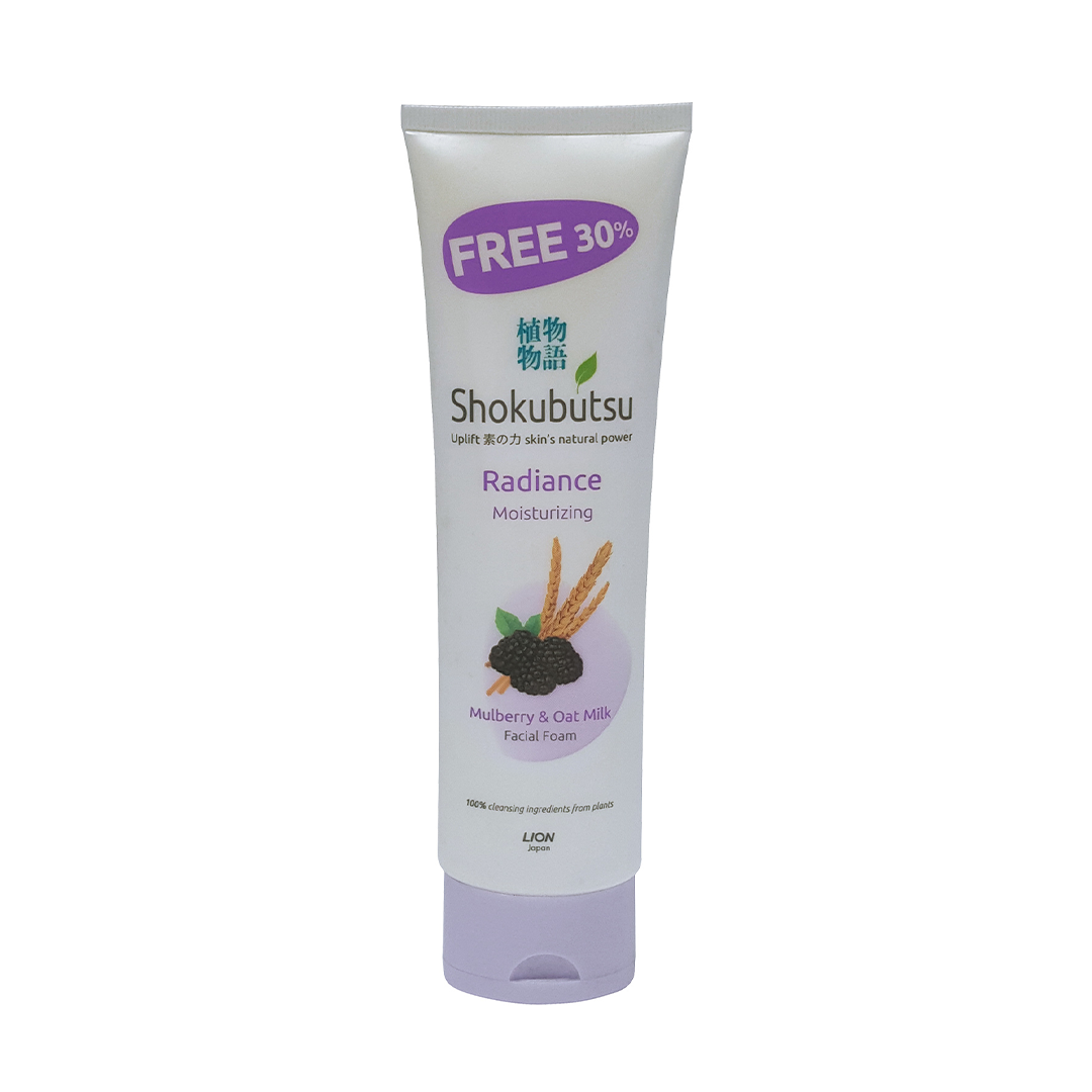 Shokubutsu Men Radiance Facial Foam Mulberry & Oat Milk 130g