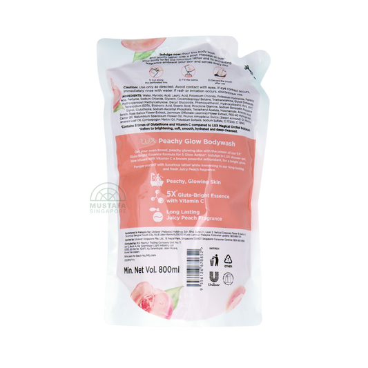 Lux Liquid Body Wash Peachy Glow Refill 800ml