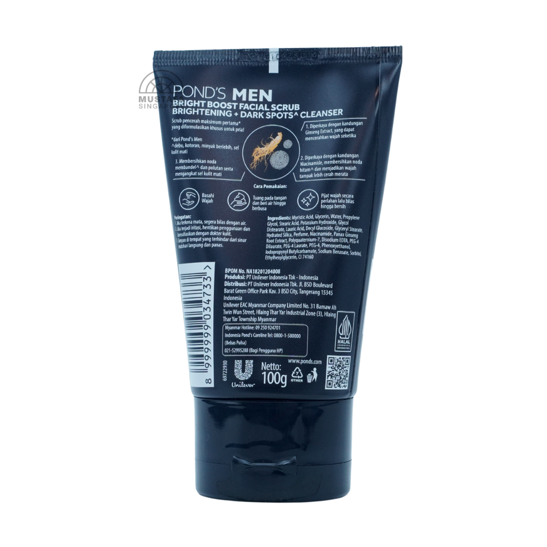 Ponds Men Bright Boost Facial Scrub 100ml