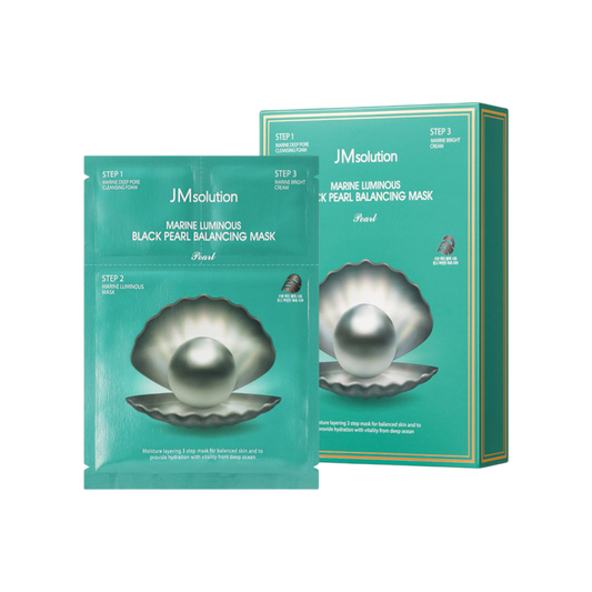 JMSolution Marine Luminous Black Pearl Balancing Mask Plus 1.5ml + 1.5ml + 30ml x 10s
