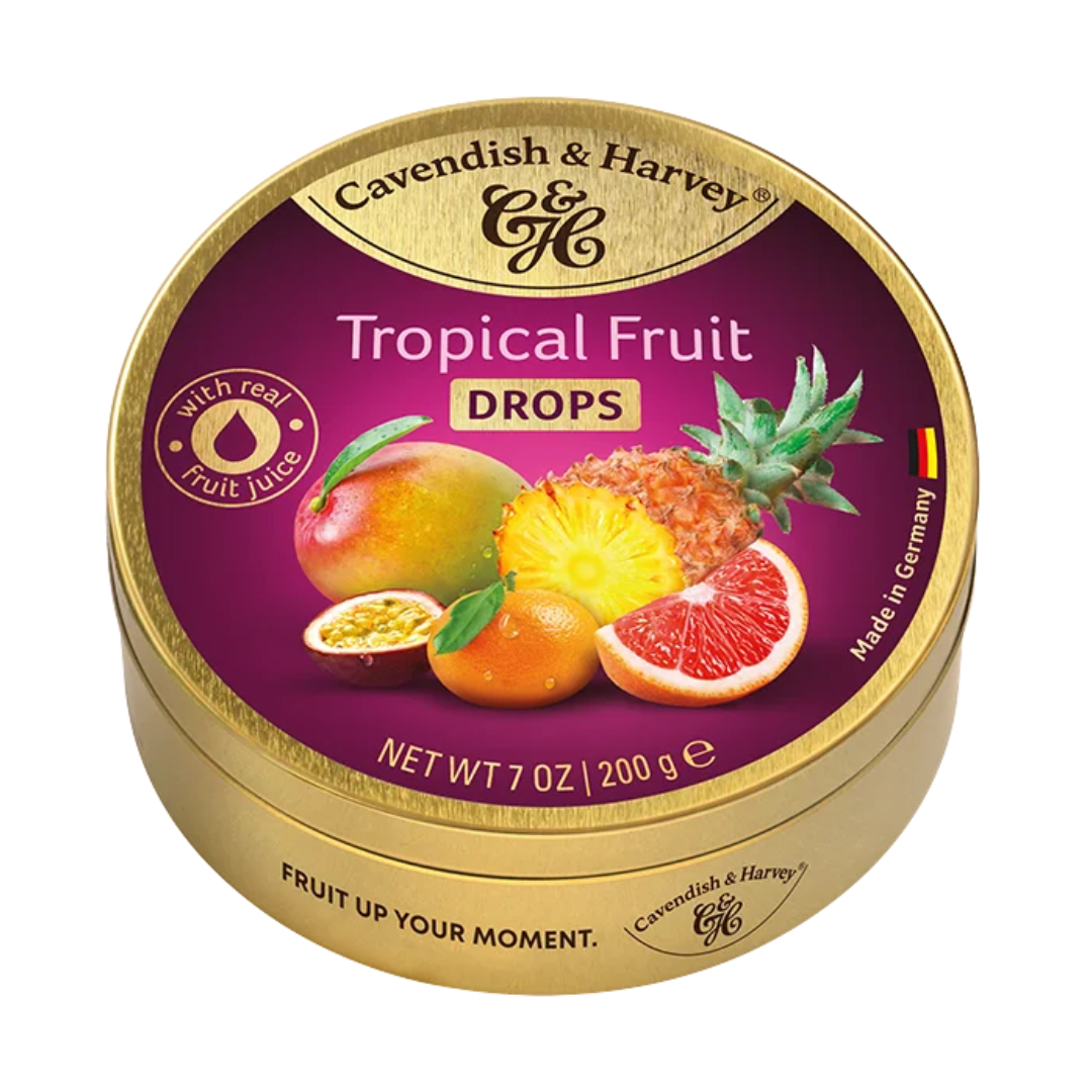 Cavendish and Harvey Tropical Fruit Drops Tin 200g