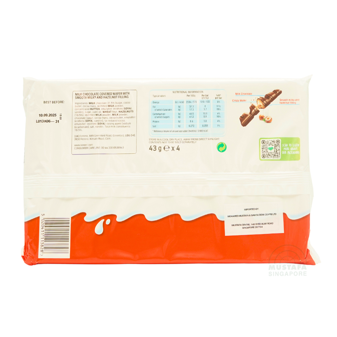 Kinder Bueno Milk & Hazelnuts (8 packs of 2)