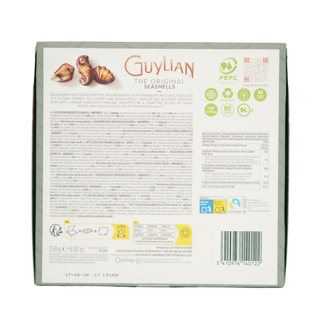 Guylian The Original Seashells Praline Box Chocolates Hazelnut Praline FIlling 11 Pieces 125g