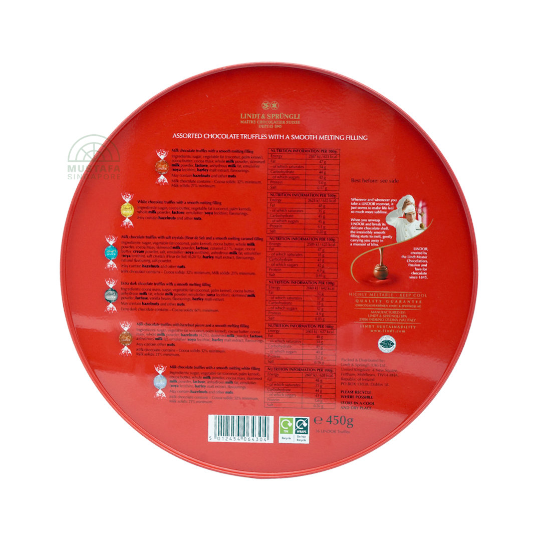 Lindt Lindor Assorted Chocolate Truffles with a Smooth Melting Filling 450g