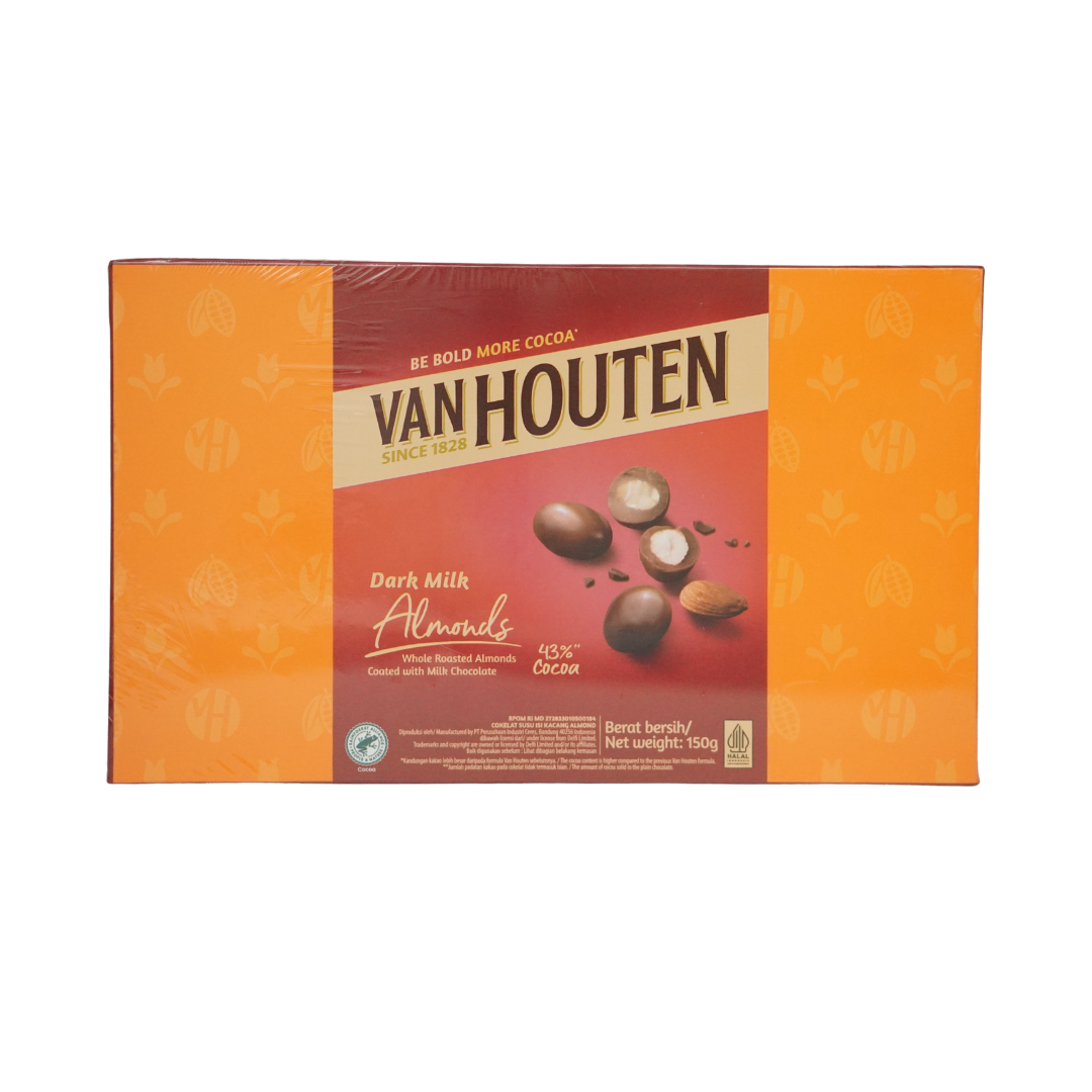 Van Houten Dark Milk Almonds Chocolate Box 150g