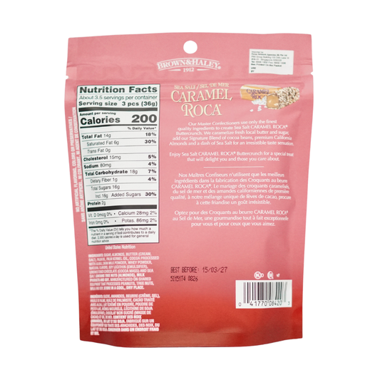 Brown & Haley Sea Salt Caramel Roca Buttercrunch Pouch 127g