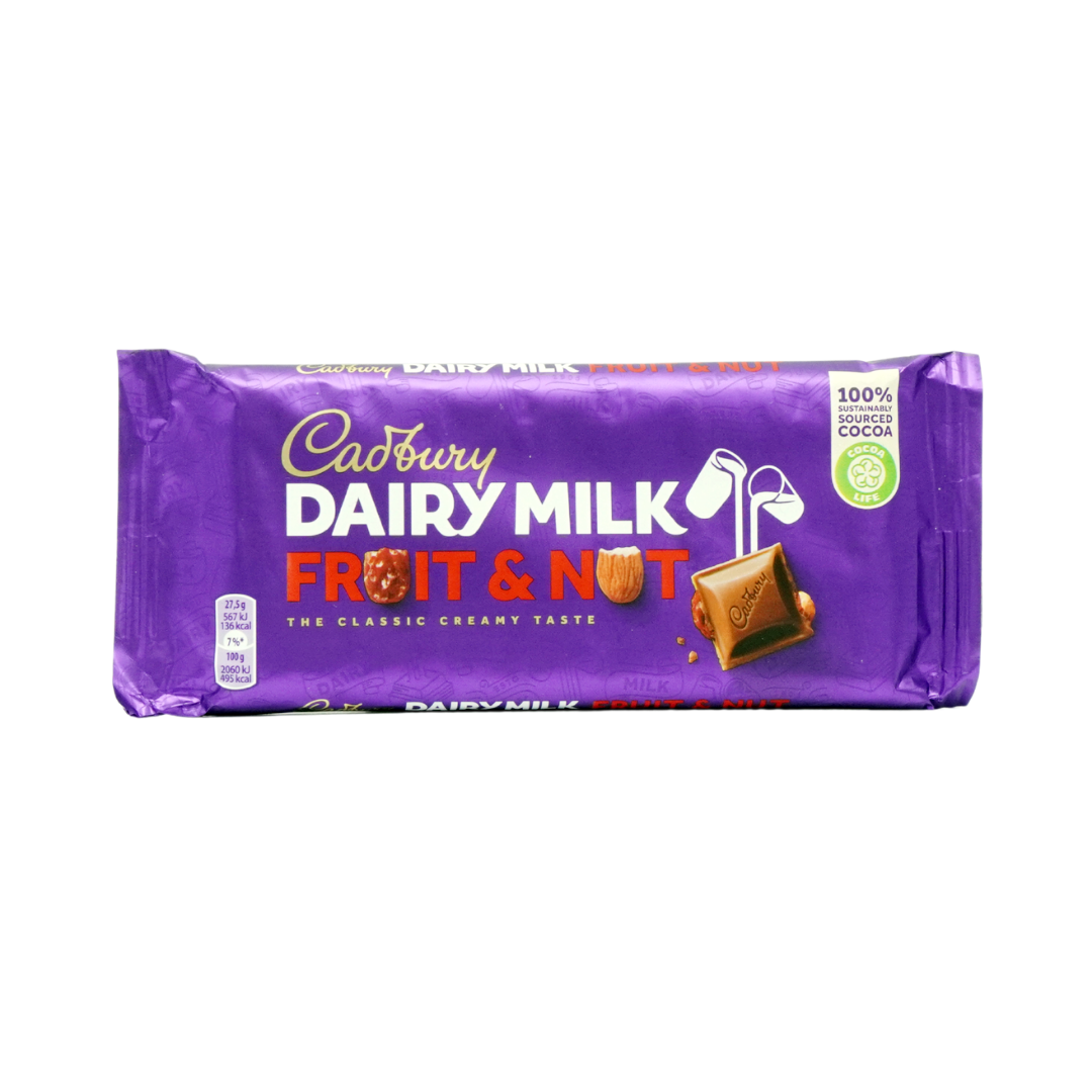 Cadbury Dairy Milk Fruit & Nut Chocolate Bar 110g