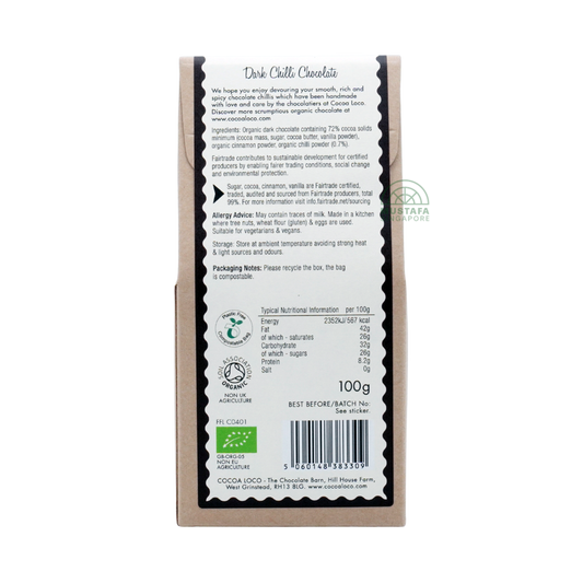 Cocoa Loco Organic Dark Chilli Chocolates 100g