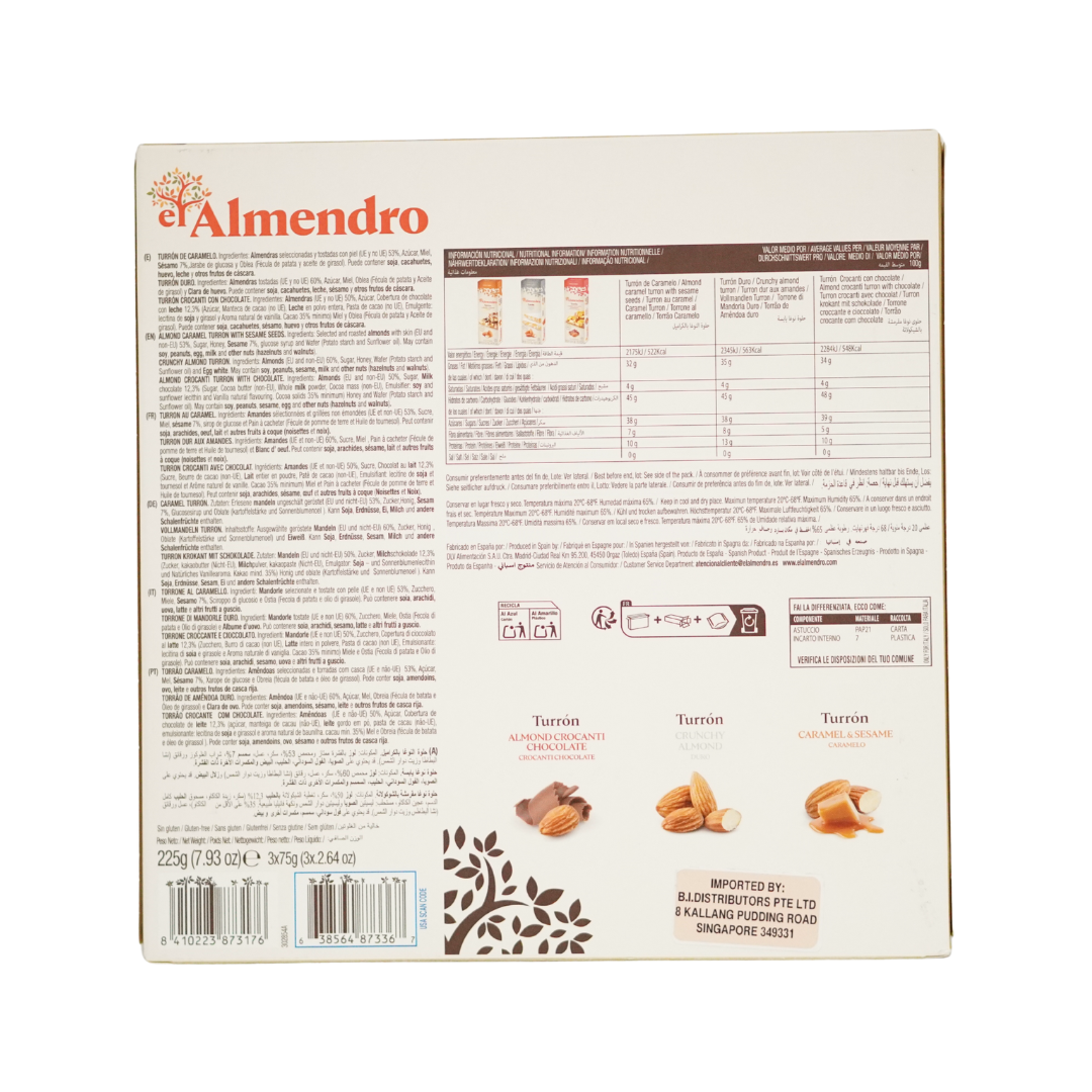 El Almendro Turrón Gift Pack Assorted 3-pack 250g