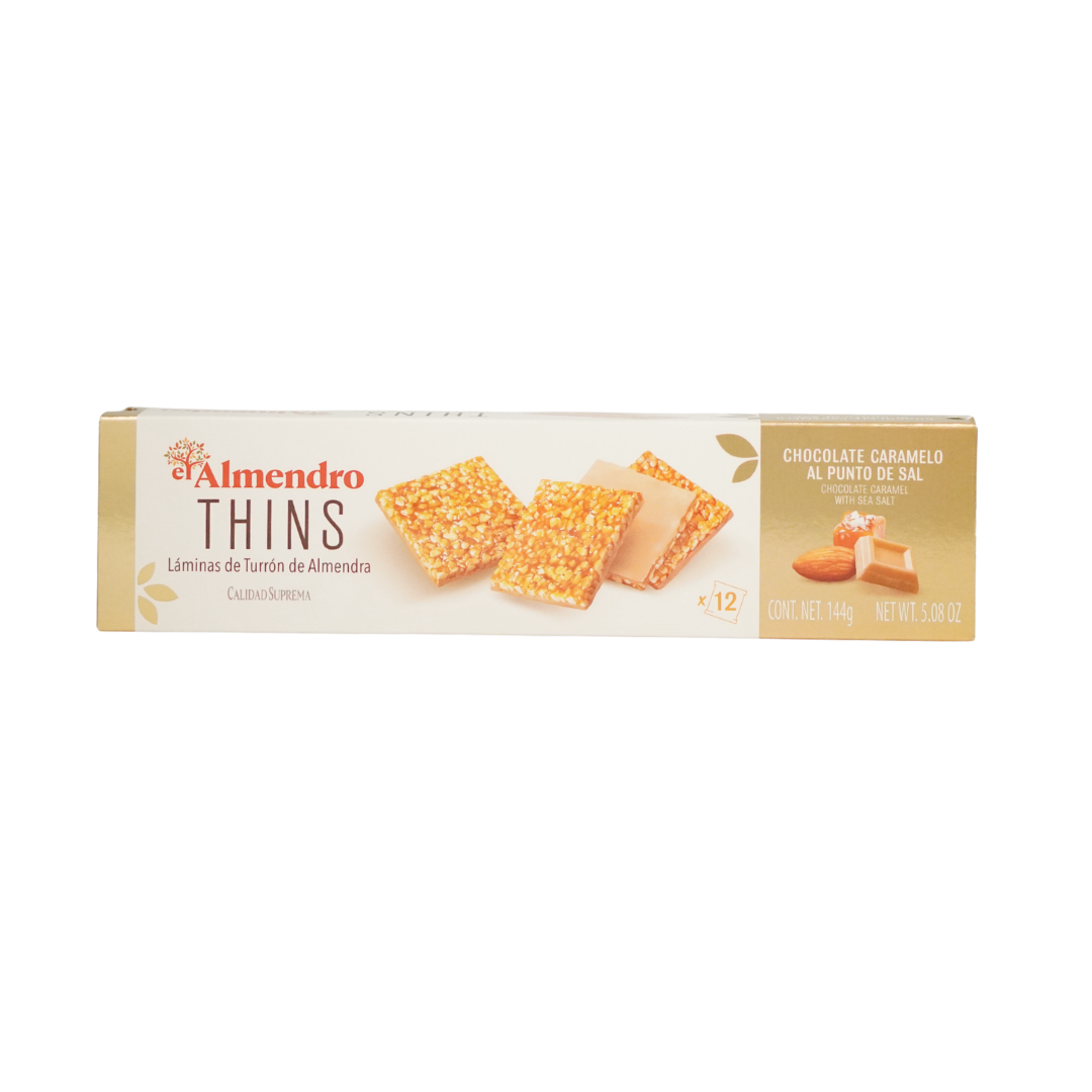 El Almendro Thins Chocolate Caramel Sea Salt Turron 144g