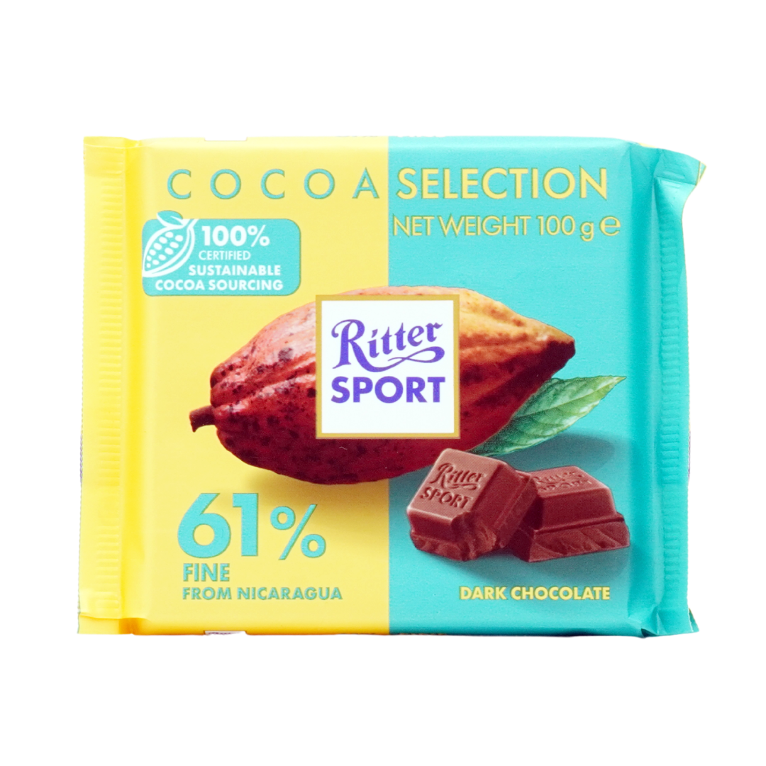 Ritter Sport 61% Fine From Nicaragua Dark Chocolate 100g