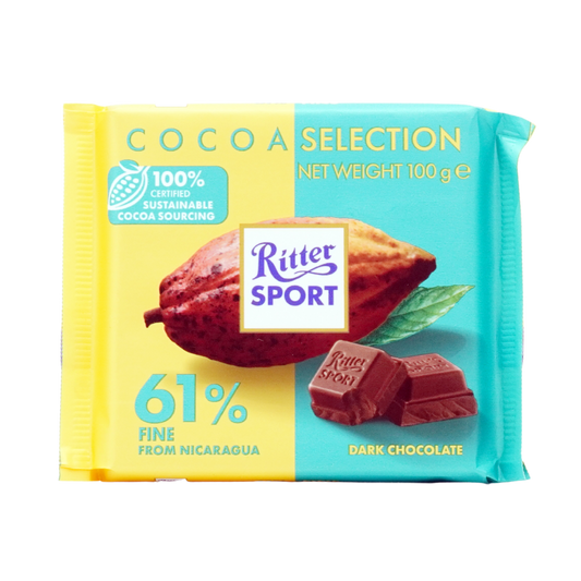 Ritter Sport 61% Fine From Nicaragua Dark Chocolate 100g